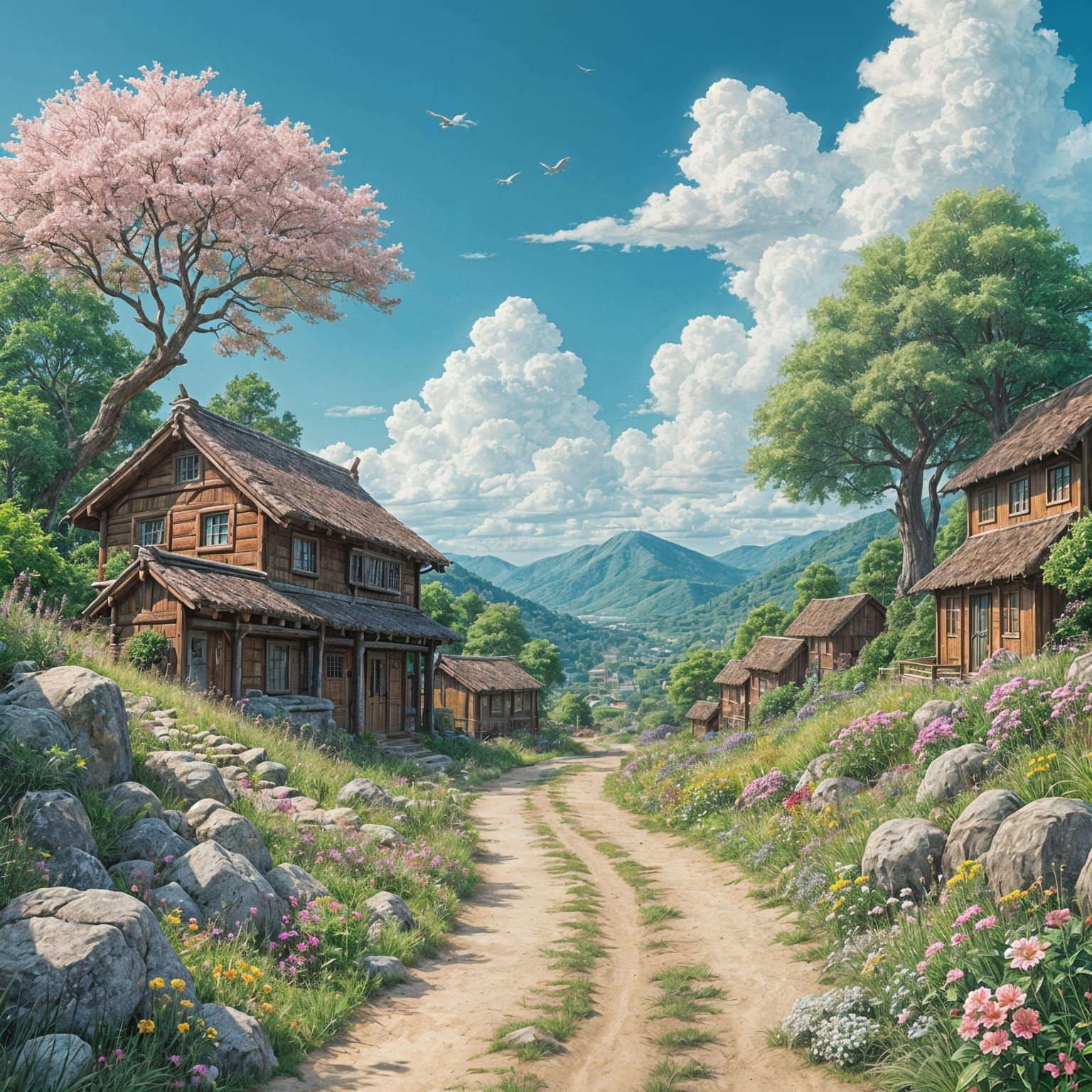 Dreamlike Studio Ghibli Fantasy Landscape