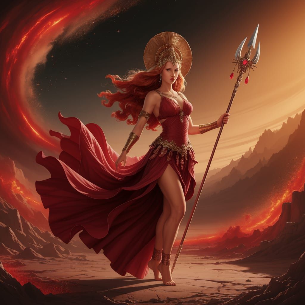 Goddess of Mars in Celestial Twilight