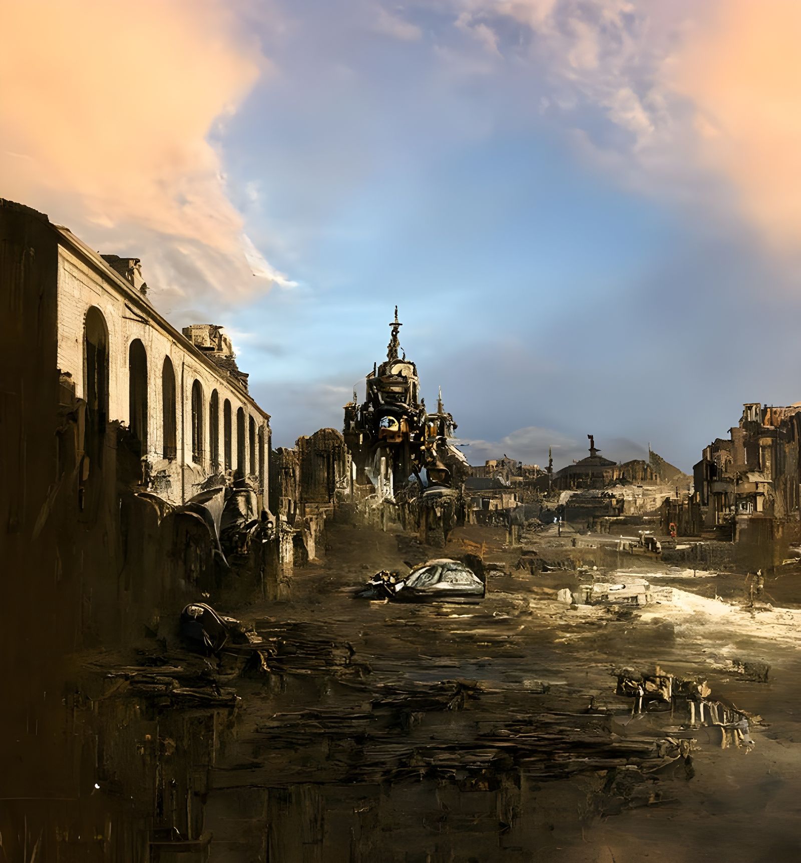 Post-Apocalyptic City Reclaimed by Nature