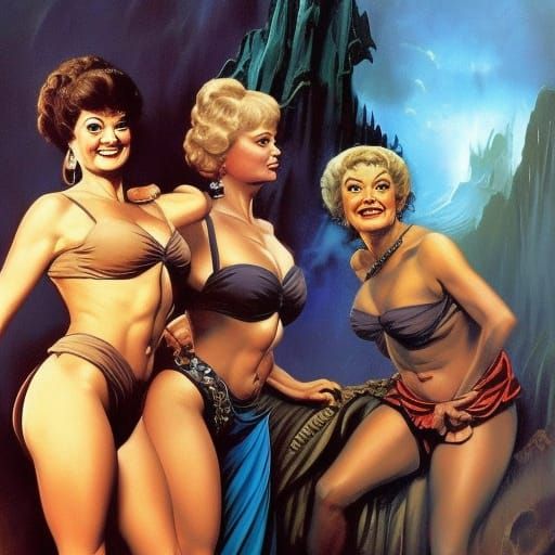 The Golden Girls: Epic Fantasy Painting