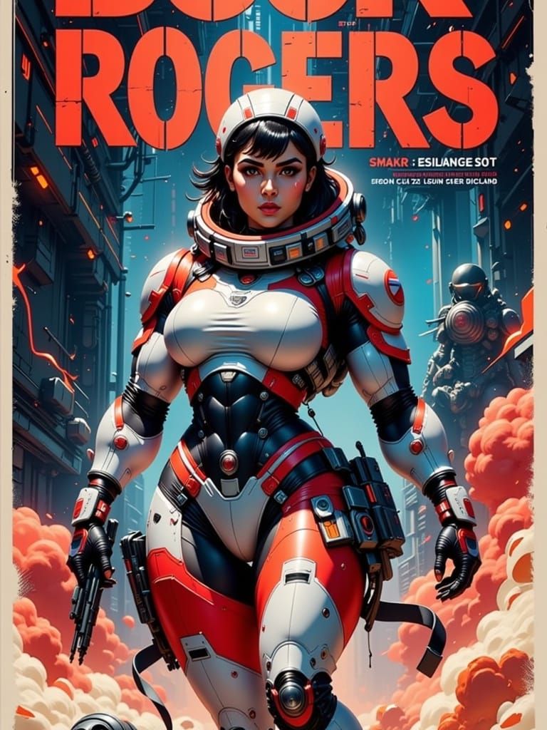 Retro-Futuristic Buck Rogers Movie Poster in 1970s Style