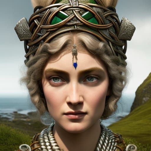 Detailed Portrait of a Celtic Princess in 8K