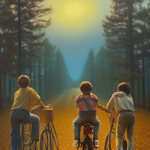 Stranger Things Cast as Oil Painting by Gurney