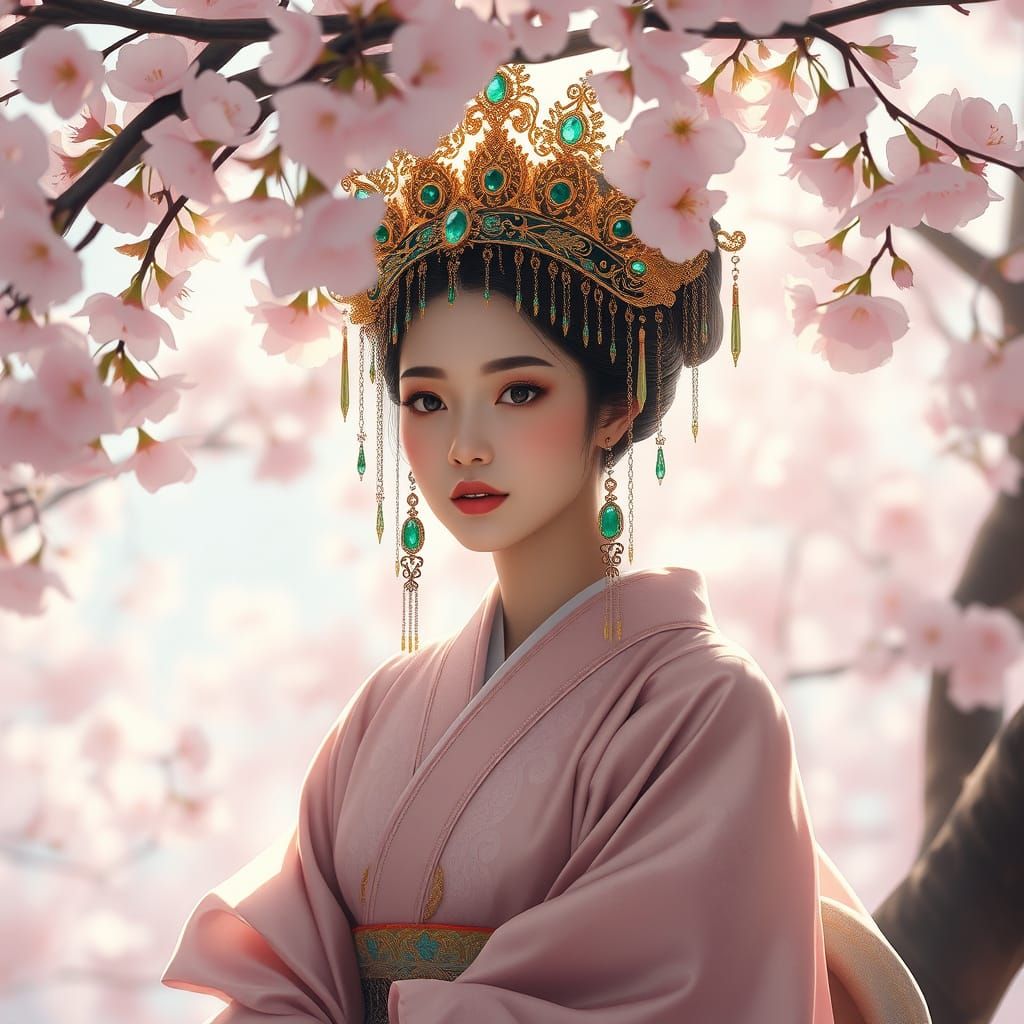 Japanese Empress Crowned in Sakura Blossoms