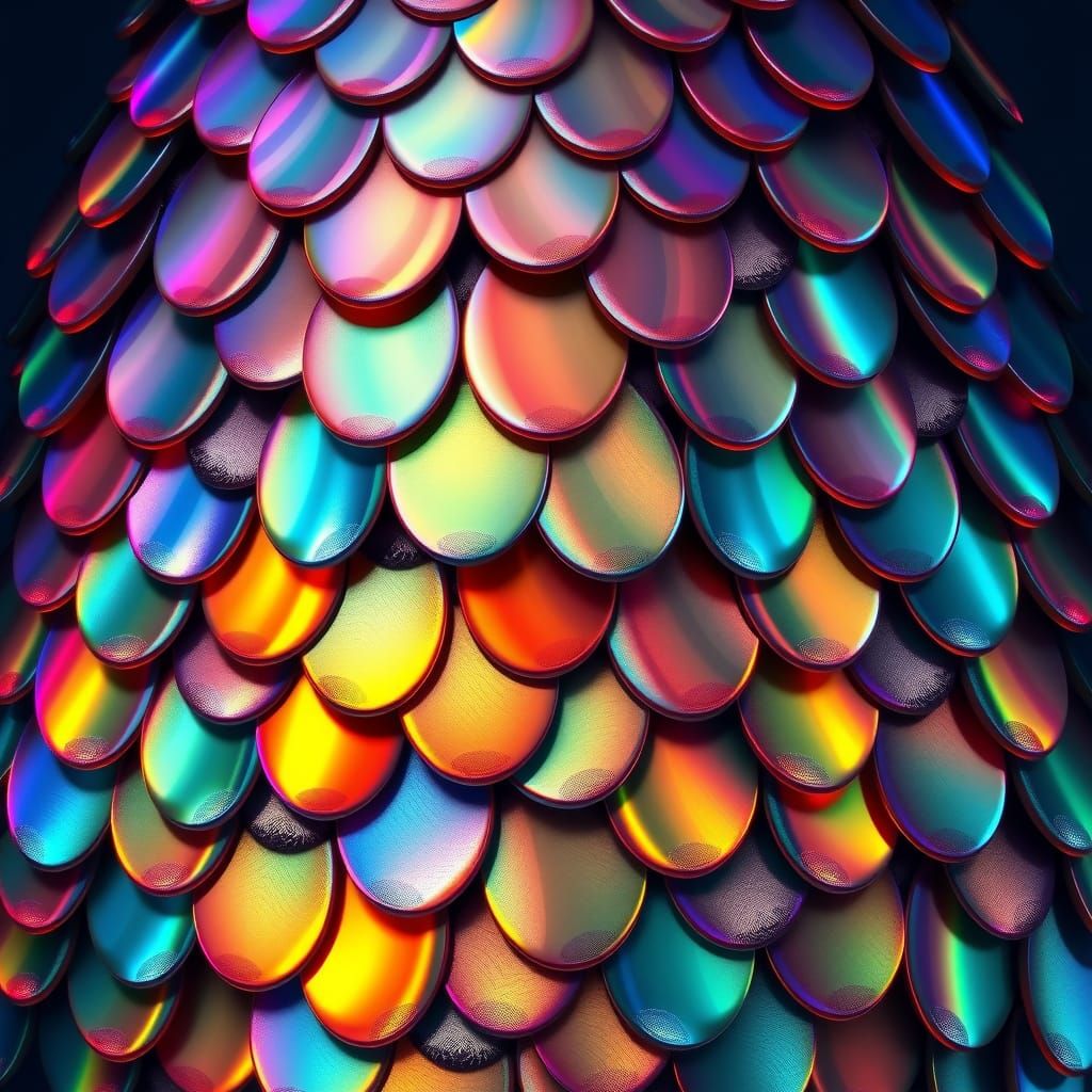 Iridescent Fish Scales in Abstract Fractal Design