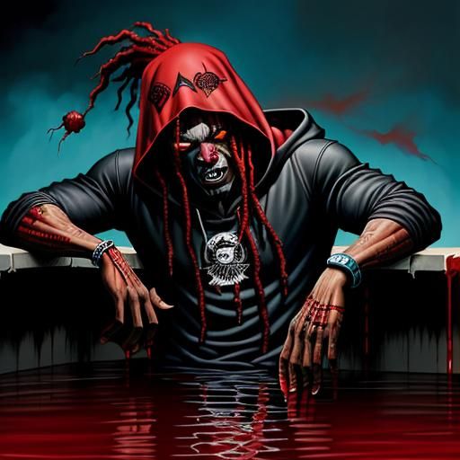 Hood Vampire with Red Dreads in Comic Book Art