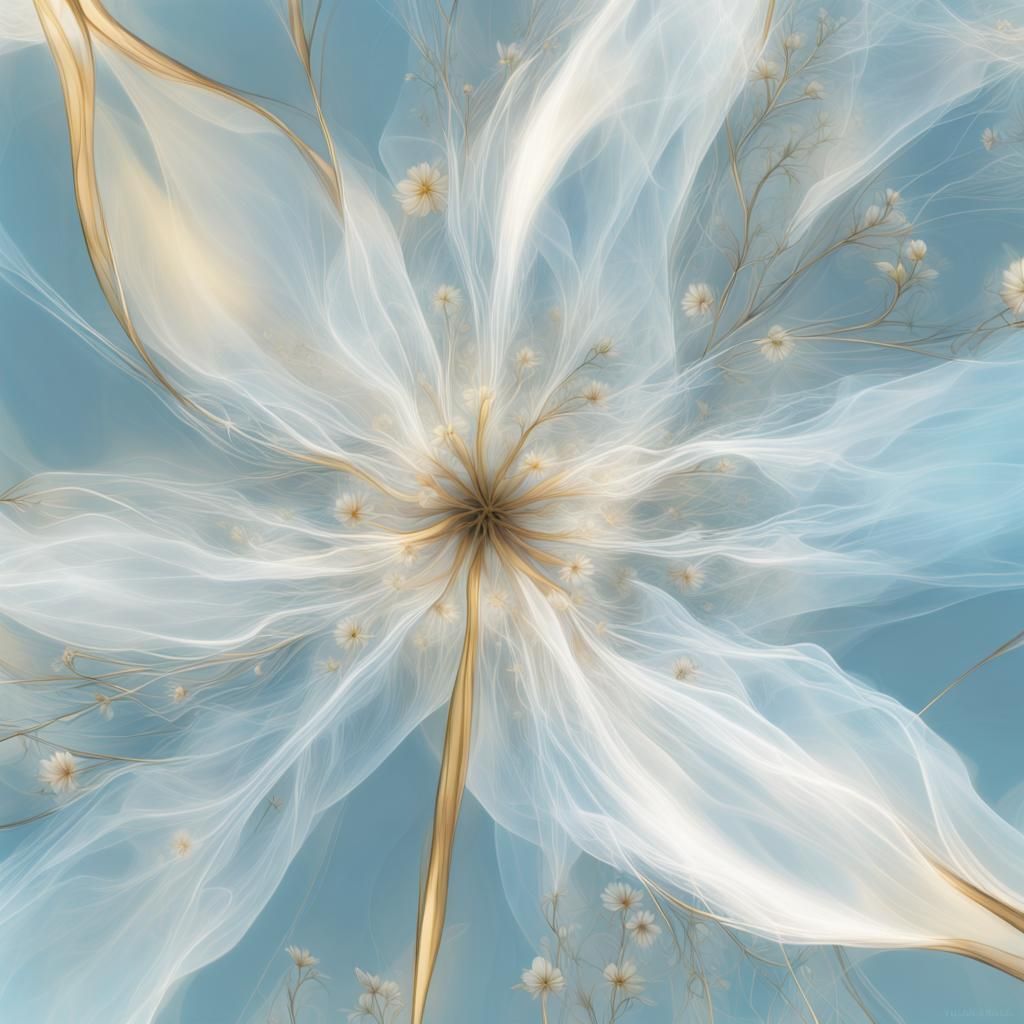 Psychedelic Floral Transparency in Digital Art