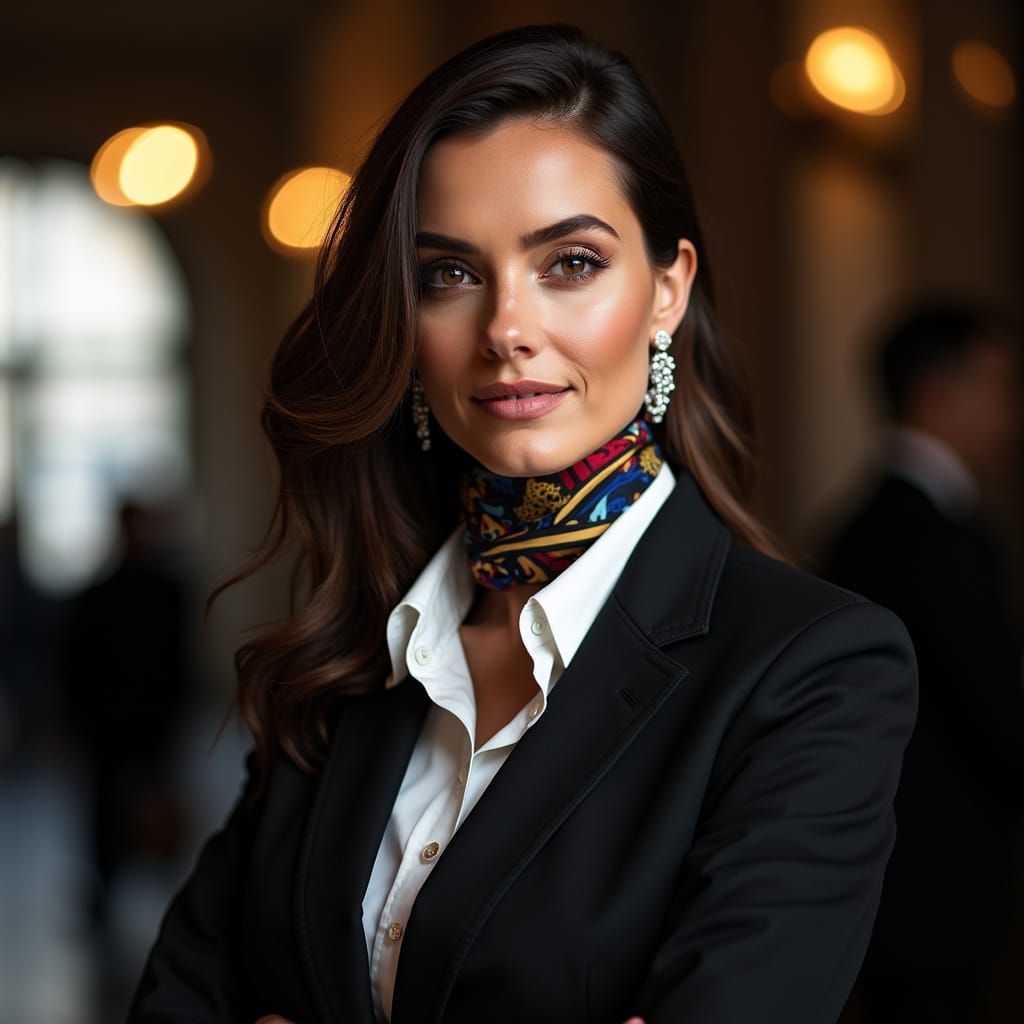 Confident Businesswoman Portrait in Avedon Style