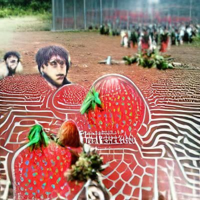 Strawberry Field in Impressionist Style