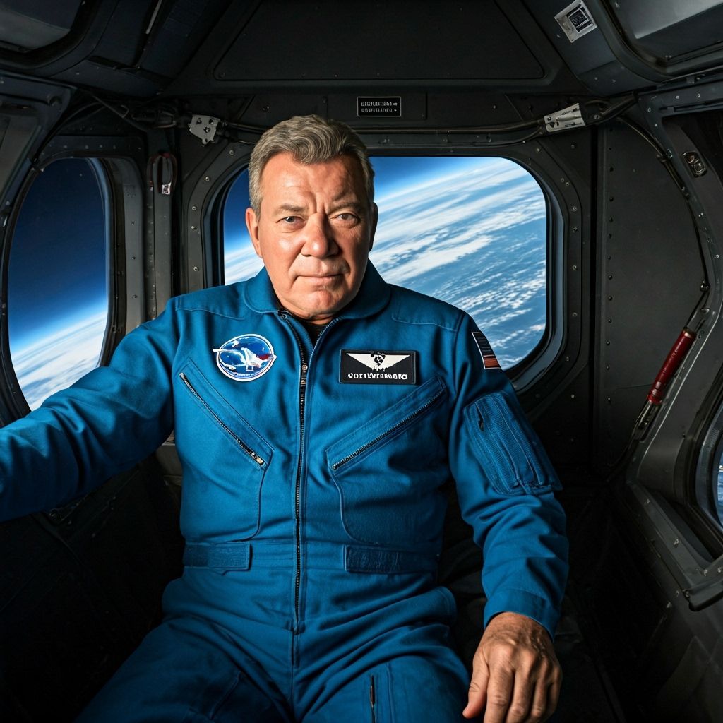 William Shatner Floats in Blue Origin Spacecraft