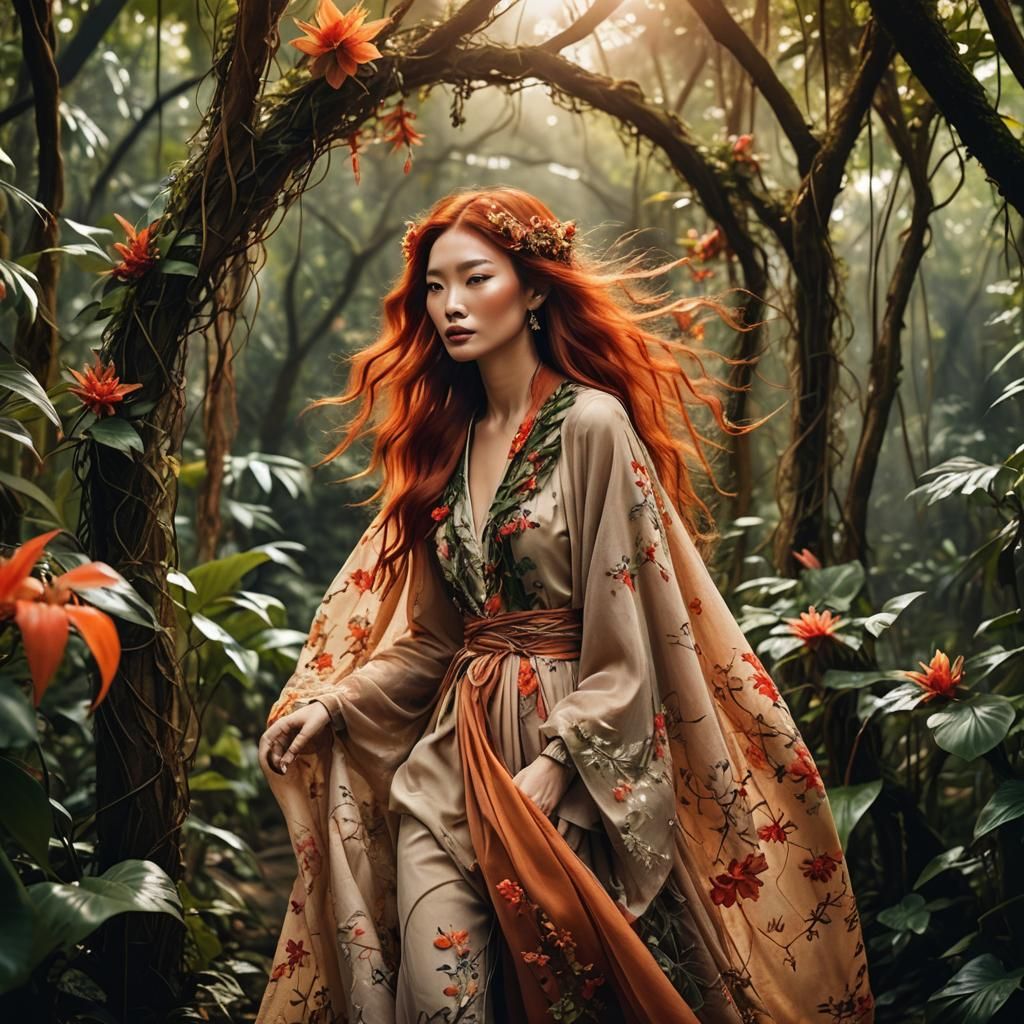 Jungle Enchantress on Catwalk, Vogue Editorial Photography