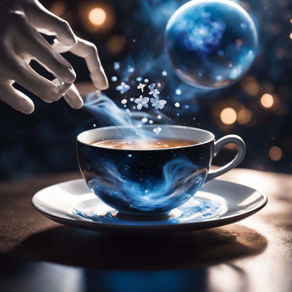 Ethereal Tea Ceremony in Zero Gravity