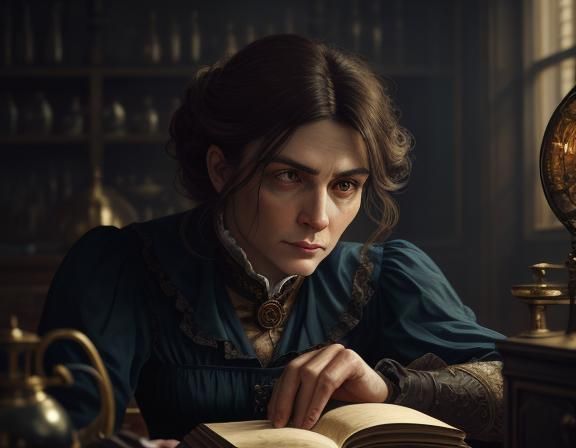 Victorian Anatomist in Dimly Lit Laboratory