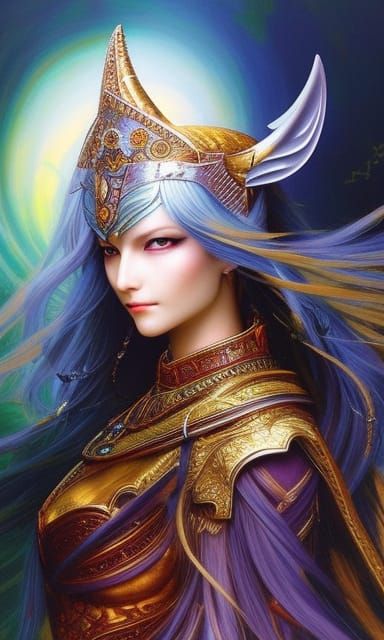Goddess Freya Portrait in Fantasy Art Style