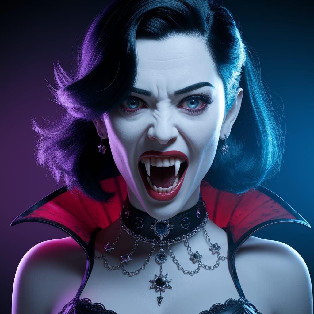 Japanese Vampire Goddess Dances in Dark Club