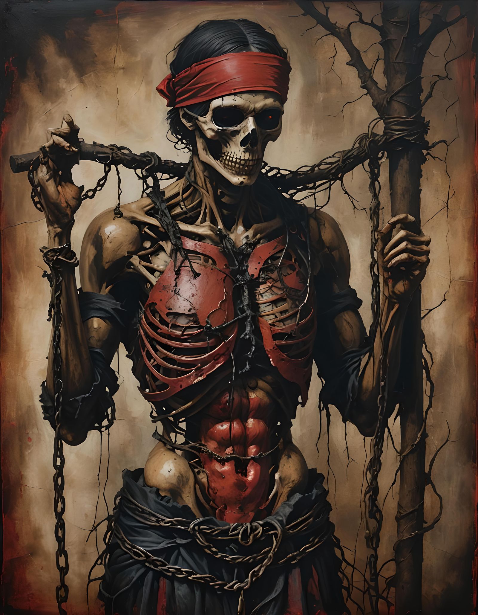 Sinister Justice Tarot Card in Gothic Art