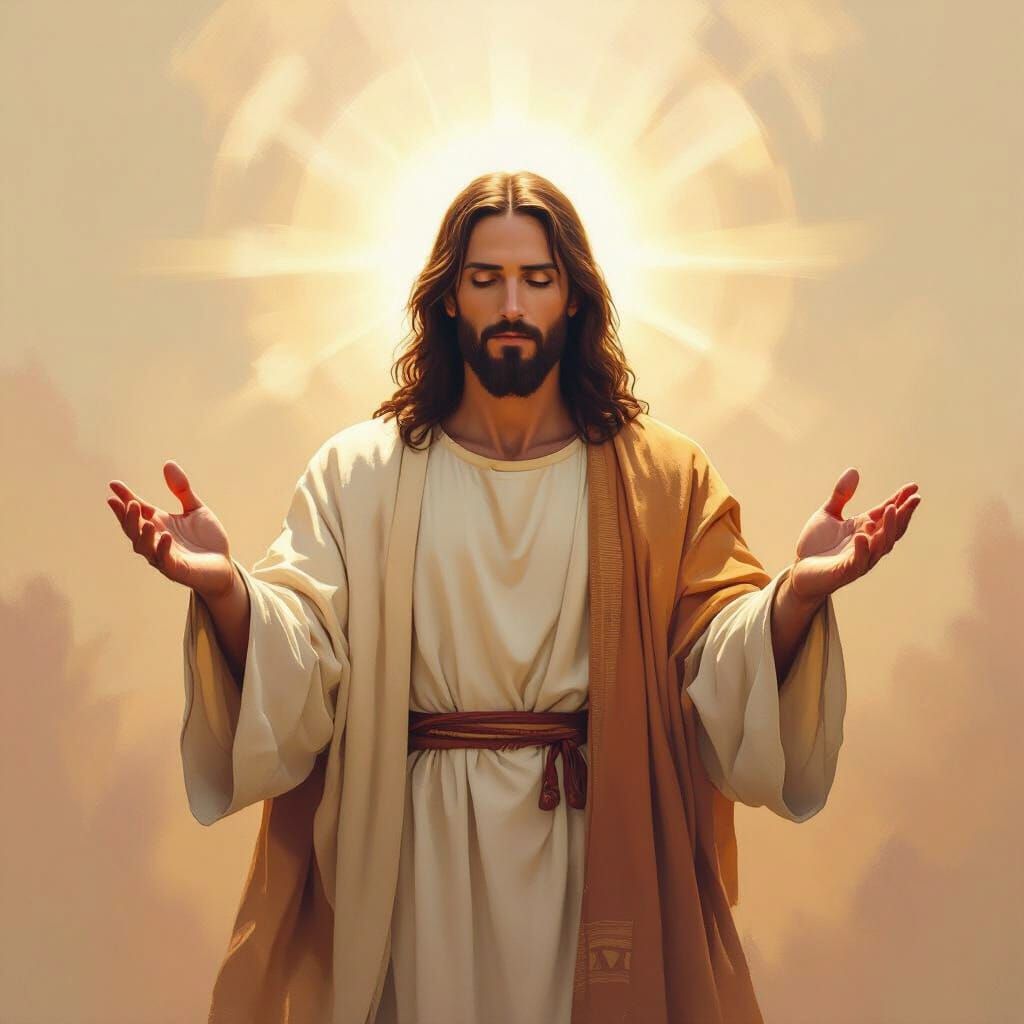 Jesus Christ in Majestic Robes with Ethereal Glow