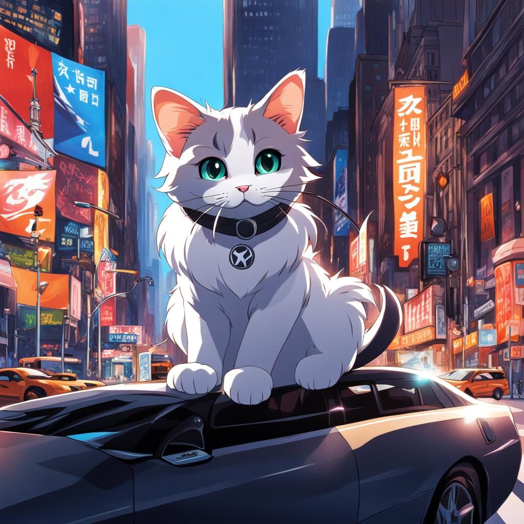 Anime Cat PFP in New York City Style