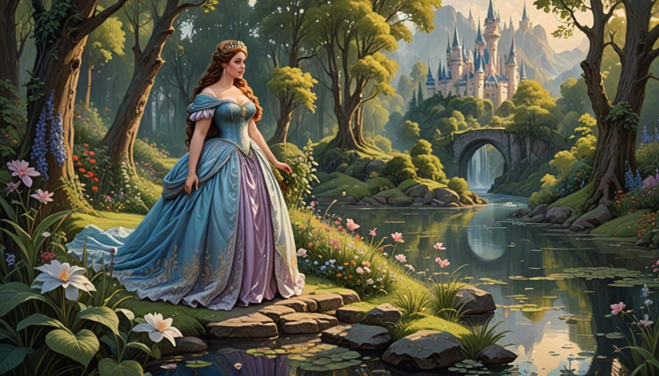 Enchanting Plus Size Princess in Oil Painting