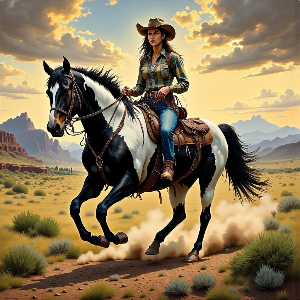 Cowgirl on Horse