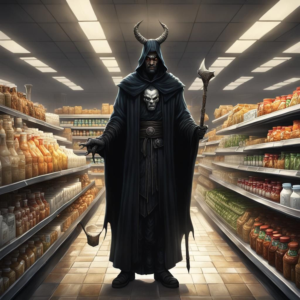 Sorcerer's Grocery Store Rage: A Dark Fantasy Concept