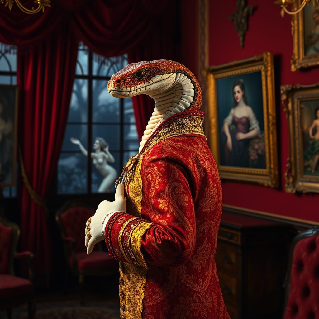 Victorian Python Hussar in Luxurious Salon