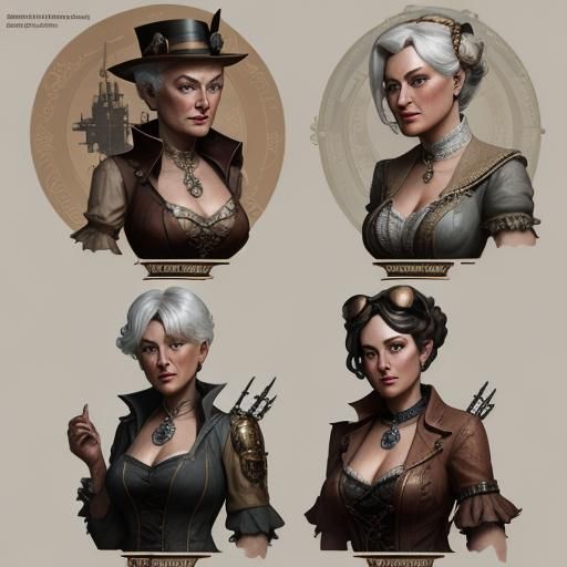 Steampunk Golden Girls Concept Art in 8K