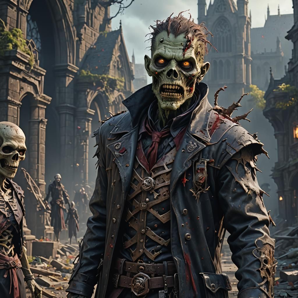 Gothic Zombie Disney Character in Detailed Matte Painting