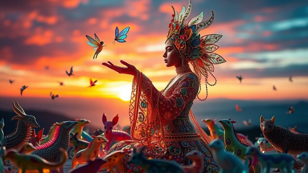 Enameled Glass Figurines in Surreal Digital Bio Art