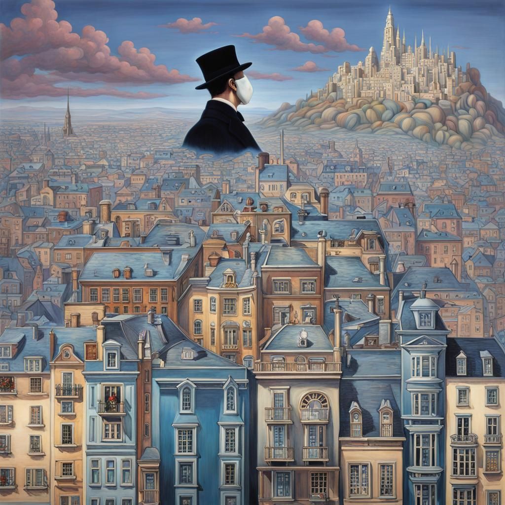 Masked Silhouette in Surreal Hyperrealism