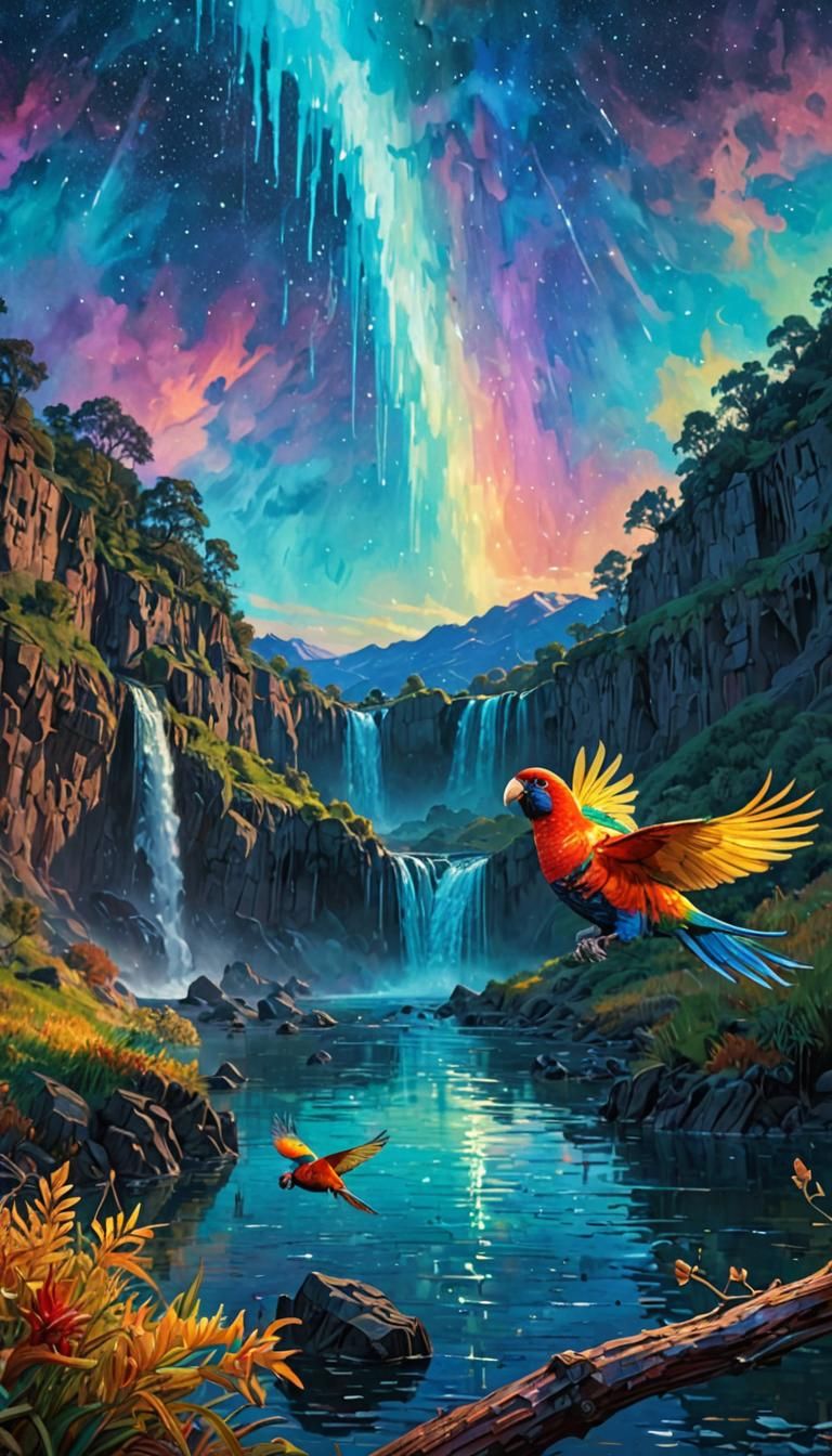 Digital watercolor, 4D depth of field in 16K UHD. Van Gogh’s...