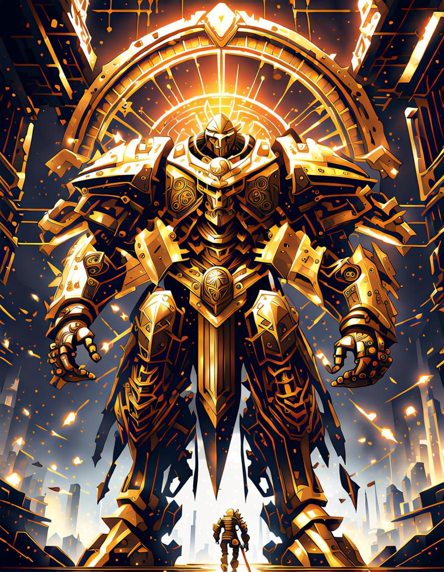 Giant Overlord Frame Cataclysm Core Golden Blueprint Anime S...