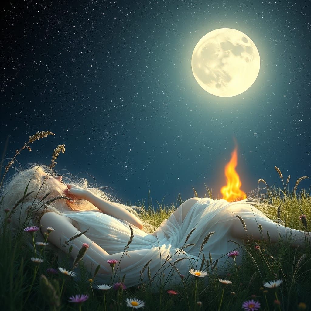 Celestial Goddess of Nature Radiates Ethereal Light