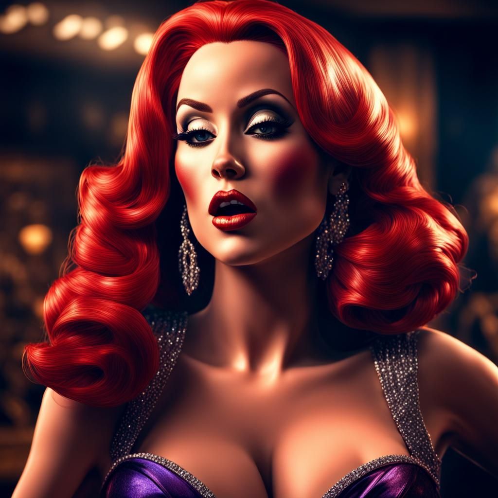 Hyperrealistic Jessica Rabbit Singing