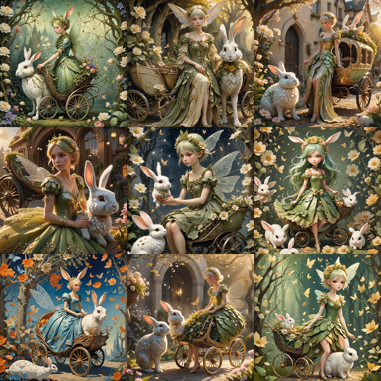 Shimmering Fairy and Giant Rabbit Carriage
