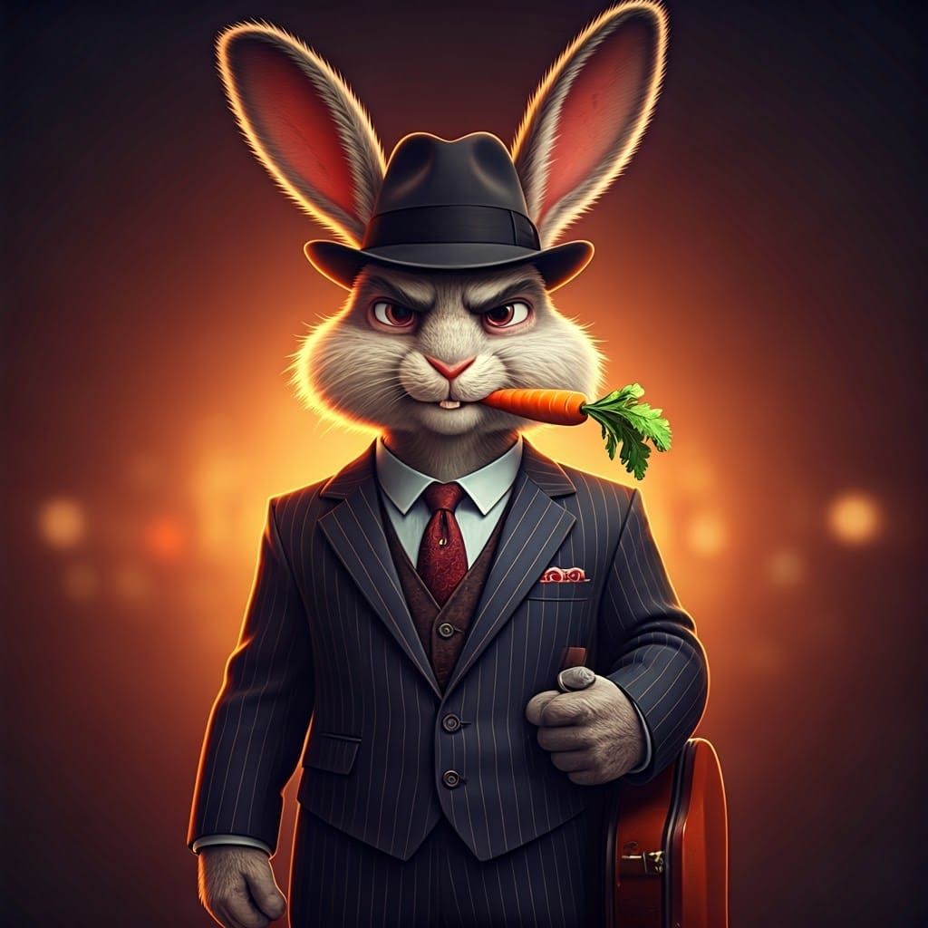 Bunny Cagney tough-looking gangster rabbit,