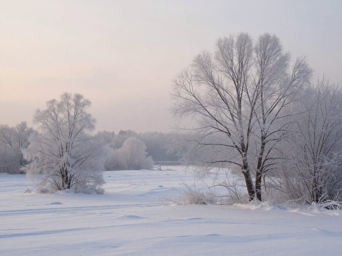 Serene Winter Valley in Gentle Light