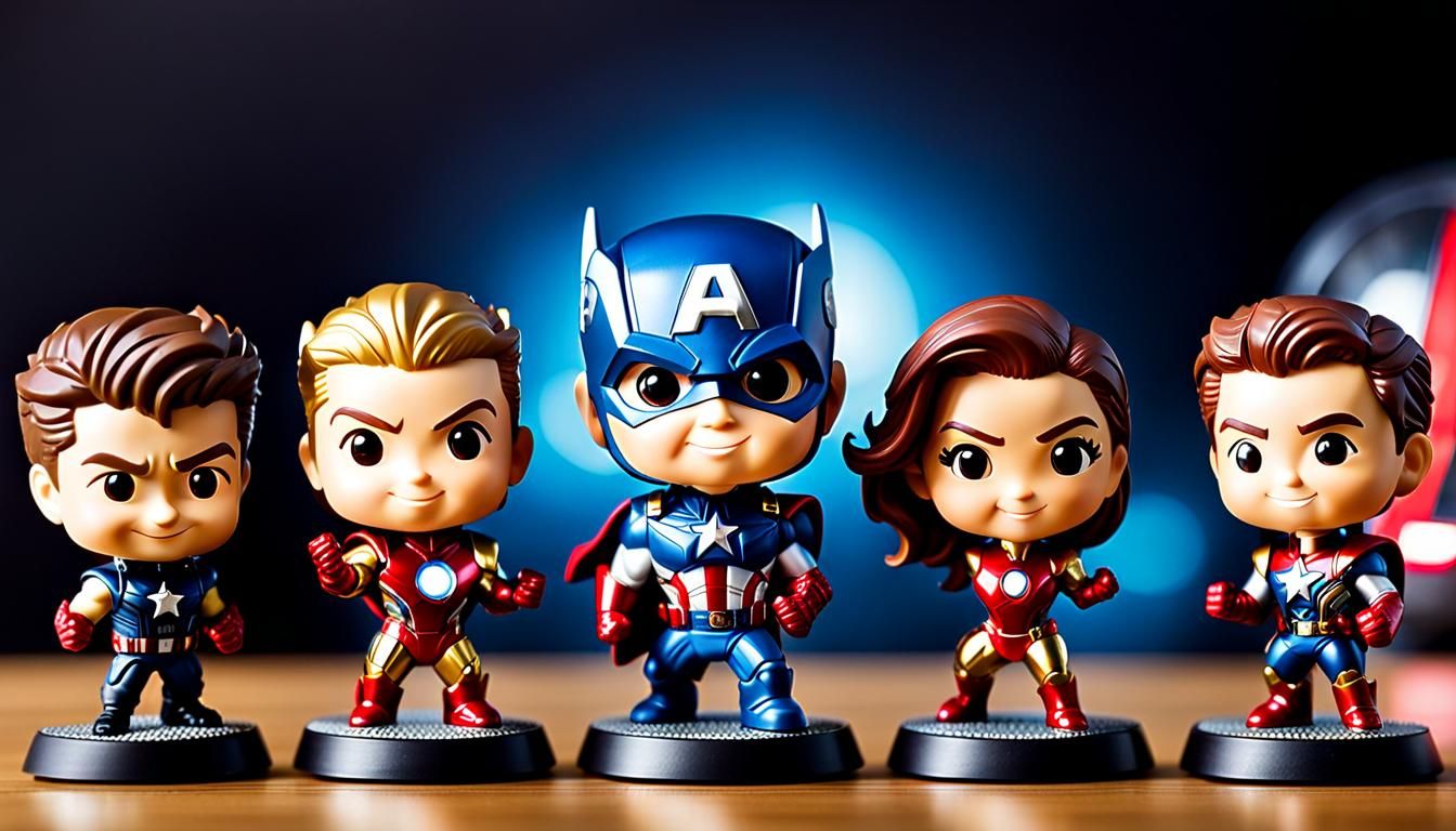 The happy avengers bobbleheads Professional photography, bokeh, natural lighting, canon lens, shot on dslr 64 megapixels...