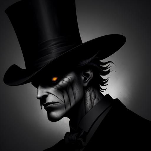 Mysterious Top Hat Man in Shadows: Dark Fantasy Art