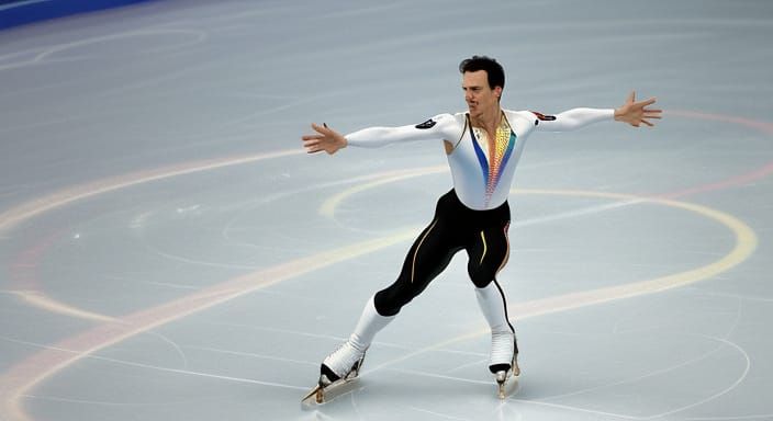 Blindfolded Olympic Figure Skater Performing Jumps