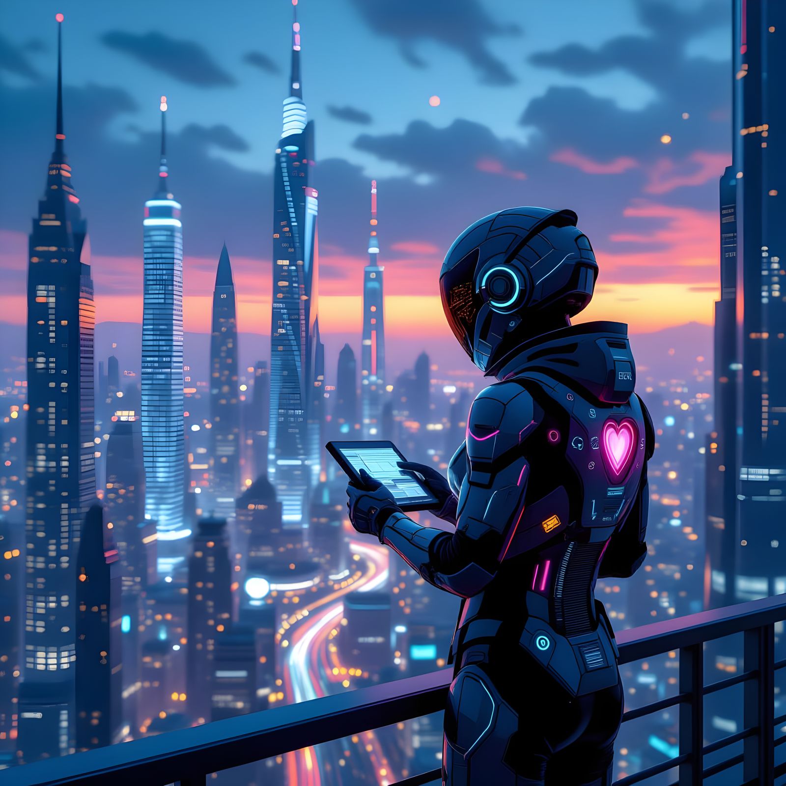 Emotional Metropolis: A Cyberpunk Cityscape