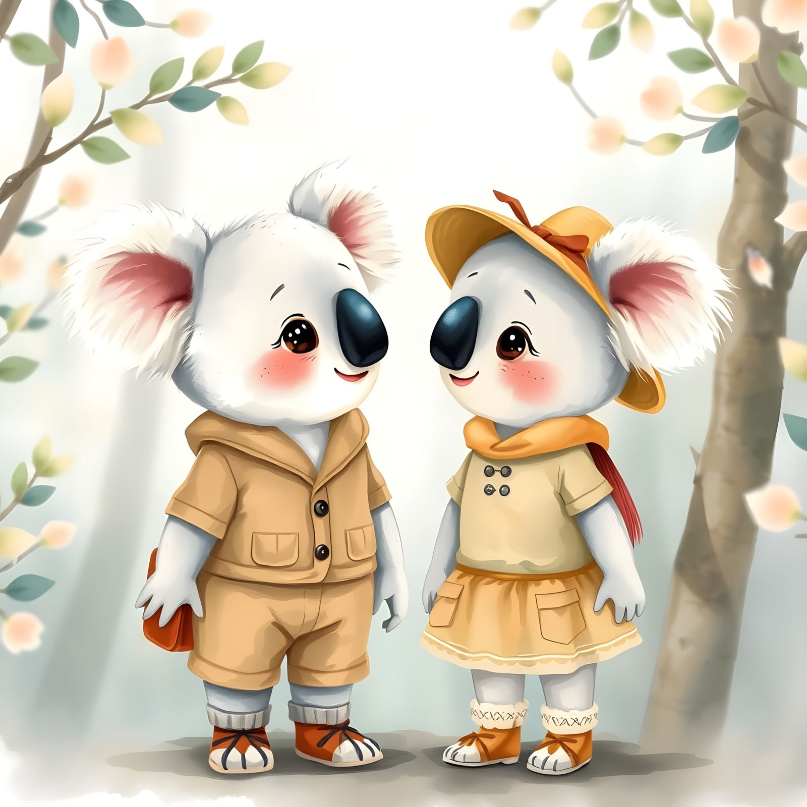 Koala Lovers in Whimsical Sketch