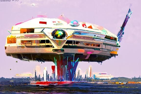 Retro-Futuristic Lunar Rover in Cosmic Horror Style