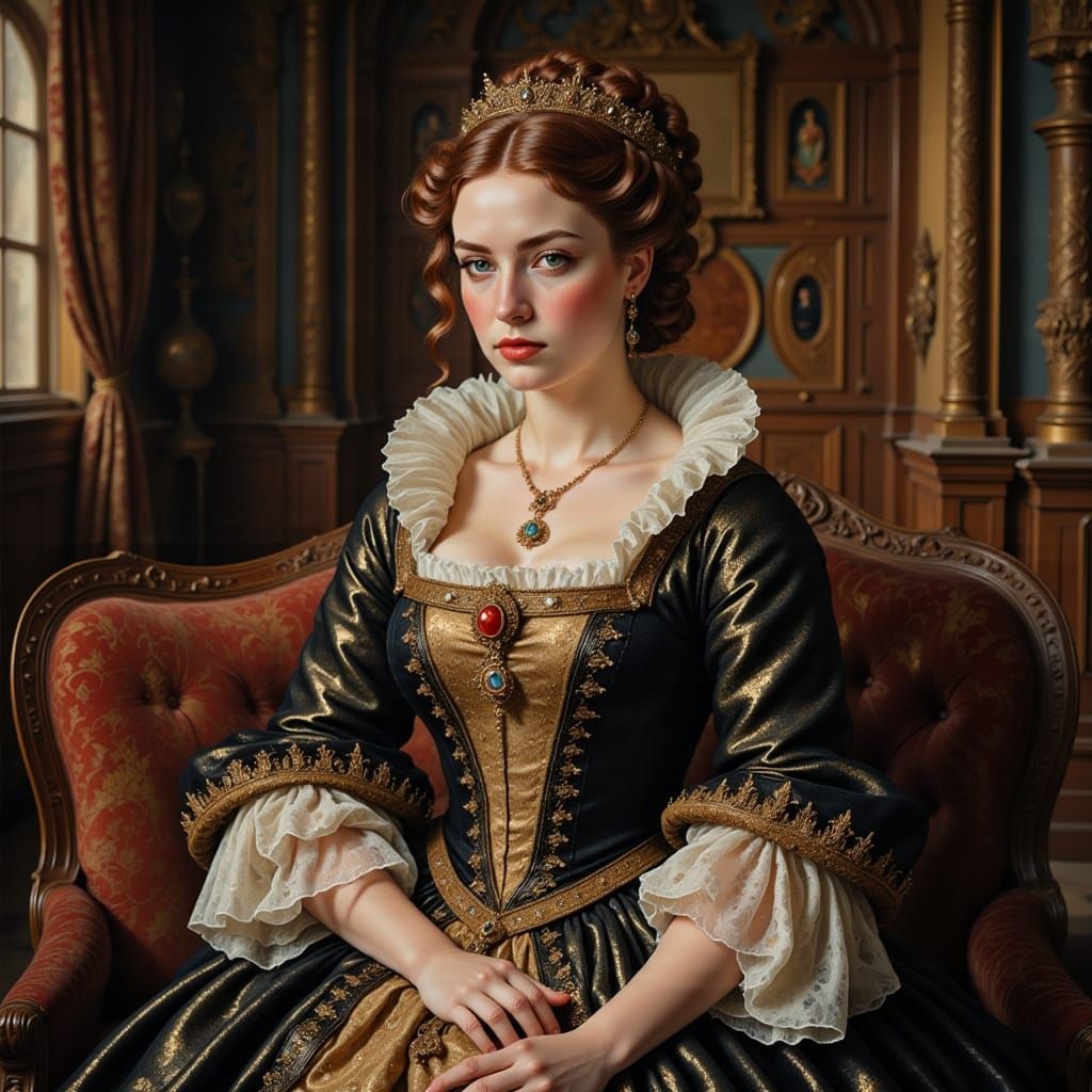 Katherine of Aragon Portrait in Renaissance Style