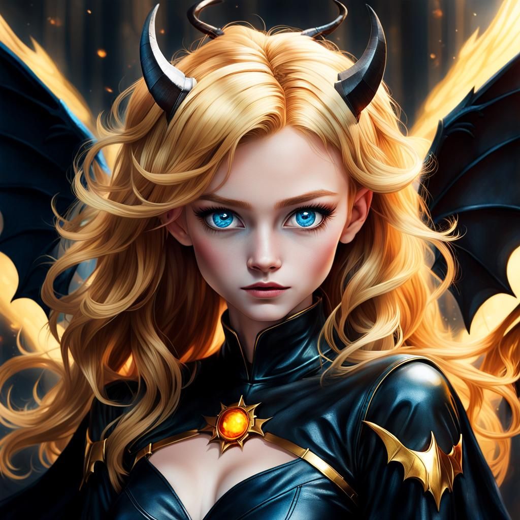 Angelic and Demonic Portrait in Chiaroscuro Lighting