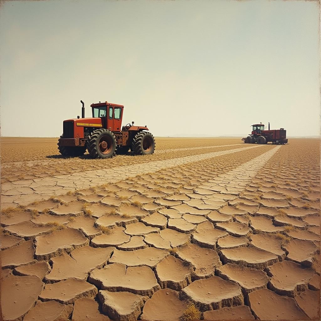 Barren Field: Impasto Gouache and Watercolor Landscape