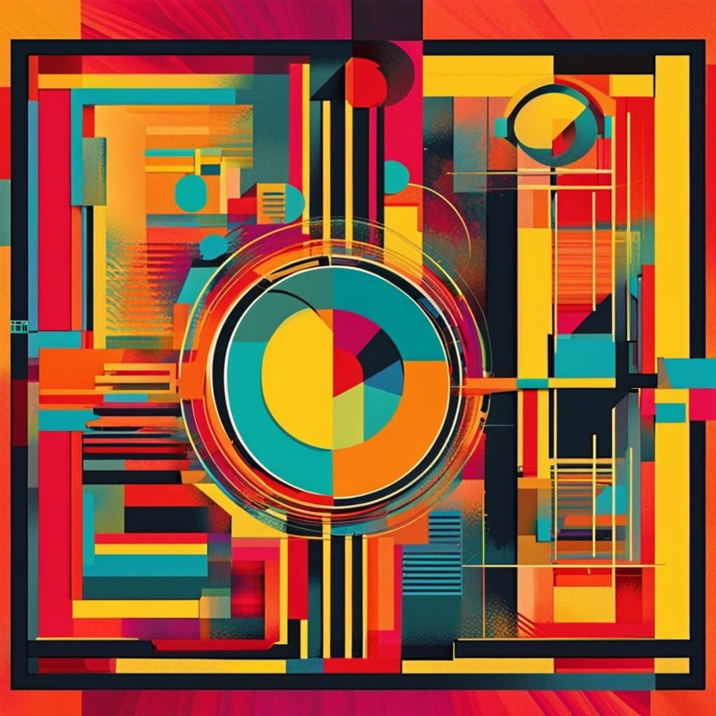 Geometric Bauhaus Pop Art Screen Print