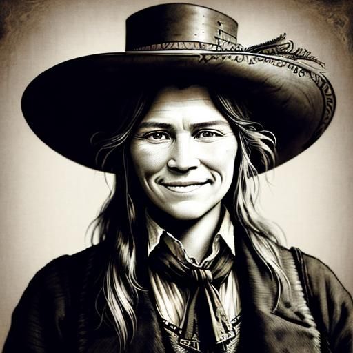 Calamity Jane Portrait: Wild West Icon in Digital Art