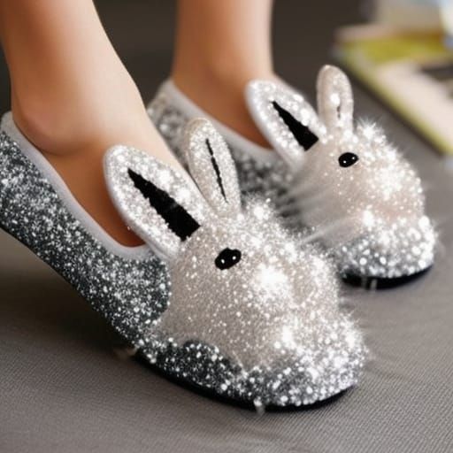 Sparkly Diamond Bunny Slippers: Cute, Luxurious, Impractical