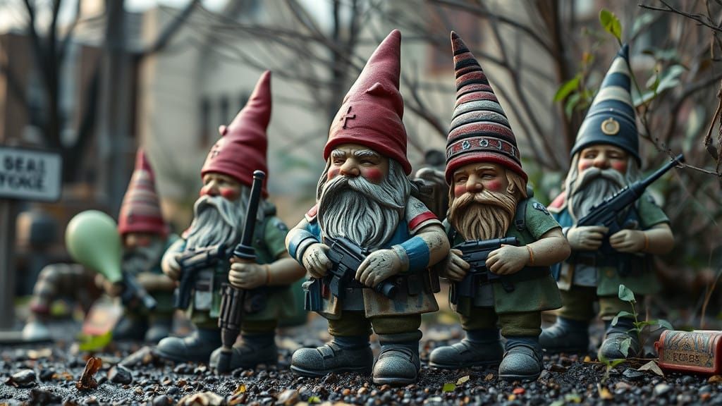 Gritty Post-Apocalyptic Garden Gnomes
